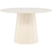 QUVIO Eettafel - Ronde Whitewash - Moderne Elegantie - Duurzaam MDF-Materiaal