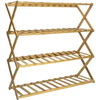 QUVIO Schoenenrek 4 Laags - Bamboe - 28 x 66,5 x 50 cm