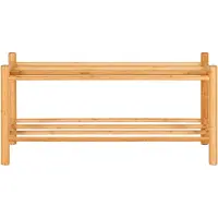 QUVIO Schoenenrek Zurich - Bamboe - Natuurlijk - 70x27x33 cm