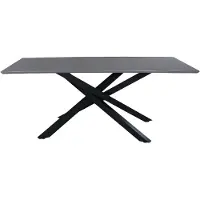 QUVIO Eettafel Hamilton - Stijlvol en modern - Zwart grijs fineer - 180x76x90 cm