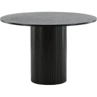 QUVIO Havi ronde eettafel - Zwart fineer - Moderne elegantie - 110 cm diameter