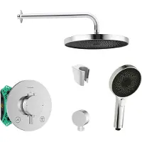 SANITINO - Doucheset met thermostaat en inbouwhuis Hansgrohe, kielle accessoires, chroom SANI21HKK013