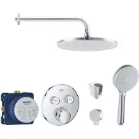 SANITINO - Doucheset met thermostaat en inbouwhuis Grohe, kielle accessoires, chroom SANI21GKK002