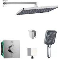 SANITINO - Doucheset met thermostaat en inbouwdeel hansgrohe, accessoires kielle, chroom SANI21HKK003