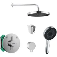 SANITINO - Doucheset met kraan en inbouwdeel hansgrohe, accessoires kielle, chroom SANI21HKK000