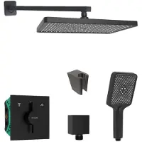 SANITINO - Doucheset met inbouwkraan en inbouwdeel hansgrohe, accessoires kielle, mat zwart SANI21HKK401