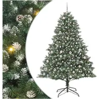 vidaXL Kunstkerstboom met 300 LED Groen 210 cm PVC en Plastic en Staal
