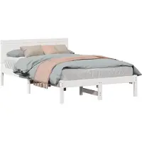vidaXL Bedframe Wit 120 x 190 cm Massief grenenhout