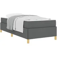 vidaXL Bedframe met matras Donkergrijs 100 x 200 cm Stof
