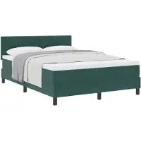 vidaXL Boxspring bed met hoofdeinde Donkergroen 140 x 190 cm Fluweel