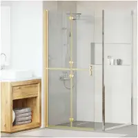 vidaXL Inloopdouche wand Goud 90 x 6.5 x 190 cm