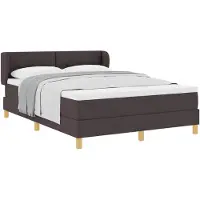 vidaXL Boxspring bed met hoofdeinde Donkerbruin 160 x 200 cm Stof
