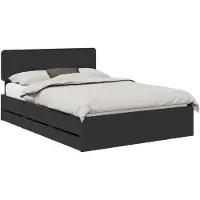 vidaXL Bedframe met lade Zwart 160 x 200 cm Geconstrueerd hout