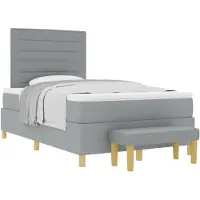 vidaXL Boxspring bed met hoofdeinde Lichtgrijs 200 x 120 cm Stof