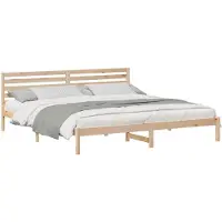vidaXL Bedframe met hoofdeinde Bruin 200 x 220 cm Massief grenenhout