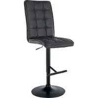 CLP barkruk Peking, bekleed met kunstleer, in hoogte verstelbaar, met voetsteun en rugleuning | Kleur: zwart. Frame: zwart