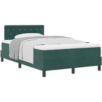 vidaXL Boxspring bed met matras Donkergroen 120 x 190 cm Fluweel