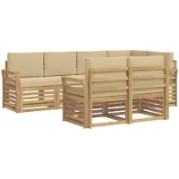 Syfax Buiten bankenset 7 pcs Wit en Beige 249 x 130,5 x 73 cm