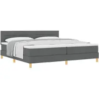 vidaXL Boxspring bed met kussen Donkergrijs 200 x 200 cm Stof
