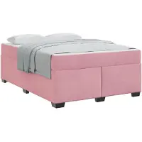 vidaXL Bedframe met matras Roze 160 x 200 cm Stof