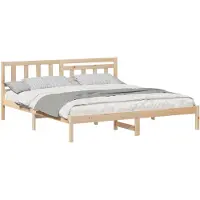vidaXL Bedframe met hoofdeinde Bruin 160 x 200 cm Massief grenenhout