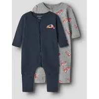 Name it Nachtkledij navy / grijs gemêleerd / kersrood / wit
