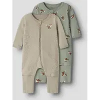 Name it Nachtkledij bruin / taupe / pastelgroen / wit