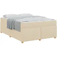 vidaXL Bedframe met matras Crème 160 x 200 cm Stof