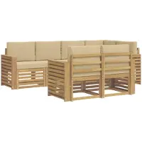 Syfax Buiten bankenset 7 pcs Wit en Beige 251 x 132,5 x 73 cm