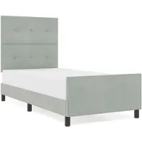 vidaXL Boxspring bed met hoofdeinde Lichtgrijs 100 x 200 cm Fluweel