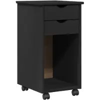 vidaXL Bureau kast set 2 st Zwart Massief grenenhout