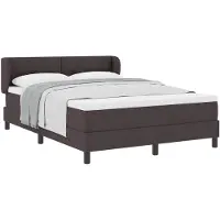 vidaXL Boxspring bed met hoofdeinde Donkerbruin 140 x 200 cm Stof