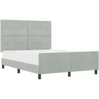 vidaXL Boxspring bed met hoofdeinde Lichtgrijs 160 x 200 cm Fluweel