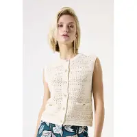 Garcia Ladies Cardigan Whitecap Maat: M | Gilets Outlet | Dames | Beige