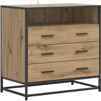 vidaXL Ladekast 3-Lade Artisanaal eiken 70 x 41 x 70 cm Bewerkt hout