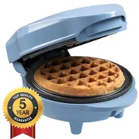 Bestron Wafelijzer - AMW500B - 550W - Mini wafel - Anti aanbaklaag - Blauw - 5 jaar garantie