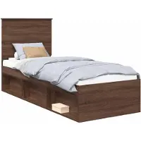 vidaXL Bedframe Bruin Eiken 75 x 190 cm Massief grenenhout