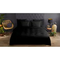Good Morning Dekbedovertrek Uni Black Katoen-200 x 200 / 220 cm | 2-Persoons