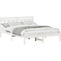 vidaXL Bedframe Wit 140 x 200 cm Massief grenenhout