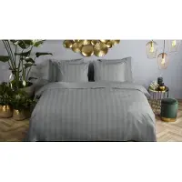 Descanso Dekbedovertrek Katoen Satijn Hotel Sevilla - grey 200x200/220cm