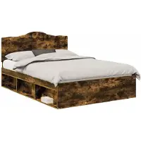 vidaXL Bedframe Rook Eiken 140 x 190 cm Massief grenenhout
