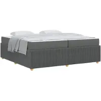 vidaXL Bedframe Donkergrijs 200 x 200 cm Stof