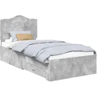 vidaXL Bedframe met lade Beton Grijs 90 x 200 cm Bewerkt hout
