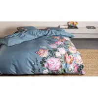 Essenza Dekbedovertrek Painter's Garden Denim Blue Satijn-200 x 200 / 220 cm | 2-Persoons