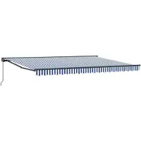 vidaXL Zonnescherm Frame Blauw en Wit 450 × 300 cm