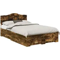 vidaXL Bedframe met lade Rook Eiken 120 x 200 cm Bewerkt hout