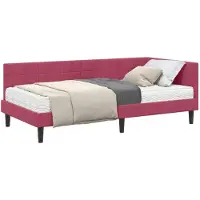 vidaXL Hoekbedframe met Matras 2 st Wijnrood 100 x 200 cm Fluweel