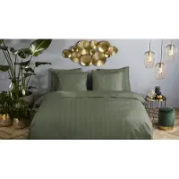 Descanso Dekbedovertrek Katoen Satijn Hotel Sevilla - olive green 200x200/220cm