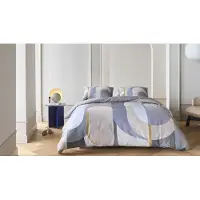 Kardol Dekbedovertrek Archi Blue Grey Katoensatijn-260 x 200 / 220 cm | Extra Breed