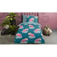 Good Morning Kinder Dekbedovertrek Katoen Princesse - petrol 140x200/220cm